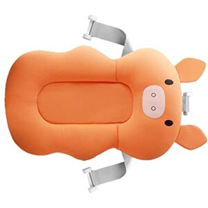 Zerodis Tapis de Bain pour bébé, Coussin de Bain pour bébé avec Boucle Réglable en Maille Respirante pour Usage Domestique (Orange) - Publicité