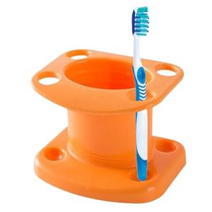 demaxiyad Porte-brosse à dents, support de dentifrice mural   Organisateur de brosse à dents autocollant pour mur,Support de brosse à dents à drainage rapide avec 4 trous pour lavabos de toilettes, - Publicité