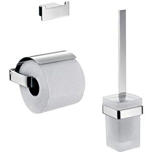 Emco 059800100 Loft WC Ensemble d'accessoires pièces avec Crochet Serviettes, Porte-Papier avec Couvercle, kit de Brosse de Toilette 3 en 1 Parfait pour Chaque Salle de Bain, Chrom - Publicité