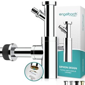 Engelbach ® Siphon Design pour lavabo Avec ouverture de nettoyage Siphon lavabo salle de bain universel 1 1/4 x 32mm syphon anti-odeur réglable - Publicité