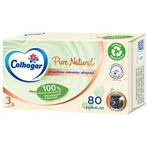 Colhogar Pure Natural x80 Boîte pour visage doux biodégradable Résistant à la machine à laver Fabriqué avec des matériaux recyclés Boîte de 80 mouchoirs Couleur naturelle - Publicité