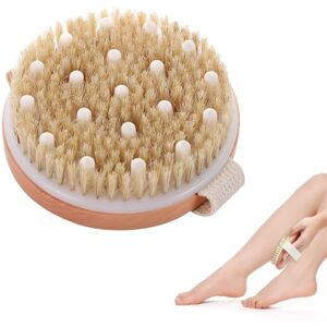 BYYT Brosse De Détox Lymphatique Avec Poils De Sanglier Naturels,Dry Brush,Brosse Corps A Sec,Brosse Exfoliante Corps,Brosse Dos Douche Pour Améliorer Les Fonctions Lymphatiques,Exfoliant - Publicité