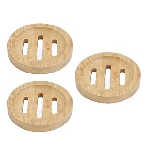 YYQTGG Porte-savon en Bambou 3pcs Porte-savon Portable élégant et Auto-drainant pour Hôtel - Publicité