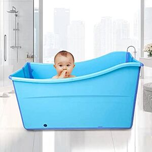 RainWeel Baignoire Pliable Pour Adultes, Baignoire de Douche Ensemble De Baignoire Pliante Portable Mobile De 39,37 Pouces Pp Pour Bébés Et Adultes Salle De Bain Familiale Spa (98 x 50 x 56 Cm, Bleu) - Publicité