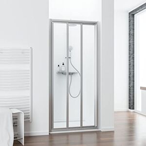 Schulte porte de douche coulissante, 100 x 185 cm, 3 pièces, profilés alu-argenté, verre de sécurité transparent 3 mm - Publicité