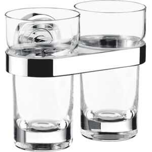 Emco Double support pour verre Polo Verre en cristal, 1 pièce, chrome/clair, 072500100 - Publicité