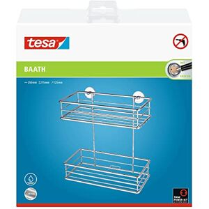 Tesa ® Baath Étagère 2 paniers, métal chromé, technologie sans percer - Publicité