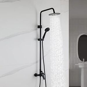 Ibergrif M17059B, Colonne de Douche avec Mitigeur, Tête et Douchette, Flexible de Douche, Support, Noir - Publicité