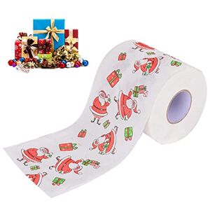 Voiakiu Papier Toilette de Noël, Papier Toilette Doux Père Noël, Rouleaux de Papier hygiénique en Tissu Fantaisie pour décorations de Noël - Publicité