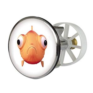 Sanitop-Wingenroth d'excentration avec Motif Grumpy Fish   Bouchon de vidange avec Tamis   Diamètre : 38-40 mm   Étoile de centrage   Vis réglable en Hauteur   Chromé  19651 2 d'excentre - Publicité