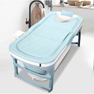 Izrielar Baignoire pliable pour adulte – Baignoire mobile pratique équipée d'un couvercle amovible, d'un porte-savon et d'un repose-nuque, taille L, 118 x 60 x 50 cm, bleu - Publicité