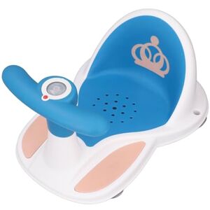 Cryfokt Siège de Bain bébé, Chaise de Baignoire Portative Antidérapante pour Nourrissons avec Musique et Support de Dossier Réglable, Chaise de Douche Assise pour bébé pour le (Bleu) - Publicité