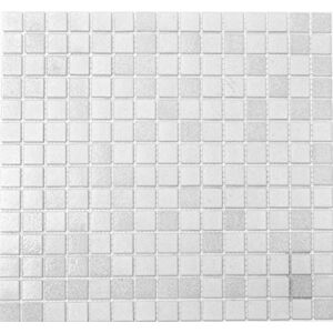 Mosaik-Netzwerk Mélange de carreaux de mosaïque en verre blanc 2 tons de blanc blanc et vieux blanc pour sols, murs, salles de bains, toilettes, cuisines, miroirs de cuisine, inserts de baignoire - Publicité