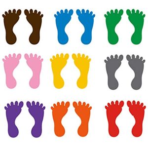 NUOBESTY 18 Paires 2 Autocollant De Sol Pas De Pas Au Sol Stickers Guide des Empreintes Stickers Autocollants De Pieds pour La Plage Social PVC Amovible Enfant Anti-adhésif - Publicité