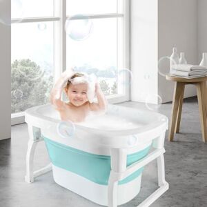 HUOLE Grand Baignoire Pliable Bébé, Baignoire bébé, baignoire pliableBaignoire pliable pour bébé et oreiller pour bébé, drainage rapide-72 * 51 * 42 cm-bleu - Publicité