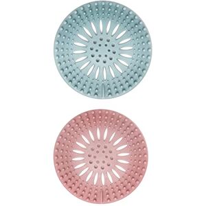 KYLOS 2 Pièces Filtre à Cheveux en Silicone, Protection de Drain de Silicone, Couvercles de Drain de Douche, Filtre Protecteur de Drain, Pour Utilisé dans La Baignoire, Salle de Bain, Cuisine (Bleu et Rose) - Publicité