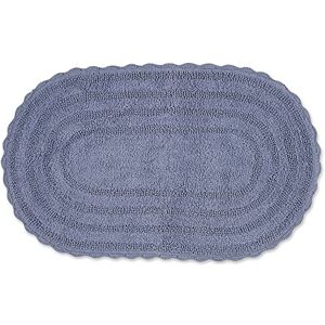 DII Crochet Collection Tapis de Bain réversible Grand Ovale 53,3 x 86,4 cm Bleu délavé - Publicité