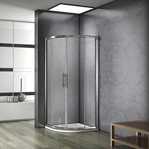 AICA 90X90X195cm Porte coulissante Paroi de douche accès d'angle cabine de douche verre anticalcaire - Publicité