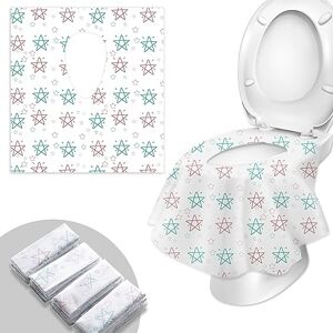 WUFANC Lot de 20 Protege Cuvette WC Jetable Portables, Protege Toilette Jetable en Tissu Non Tissé Imperméable, Pour Enfants, Voyage, Hôtel, Centre Commercial, Hôpital - Publicité