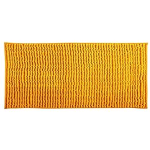 MSV Tapis de Bain Tapis de Douche „Chenille“ Poils Longs Microfibres Moelleux Anti-dérapant 40x60 cm Safran Jaune - Publicité