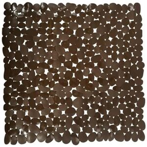 MSV Tapis Fond de Douche PVC Galets 53x53cm Chocolat - Publicité