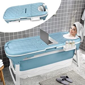 YRHome Baignoire pliable pour adulte Taille XL 128 x 60 x 53 cm Baignoire portable pliable Baignoire mobile avec couvercle, coussin, rouleaux de massage pour petite salle de bain - Publicité