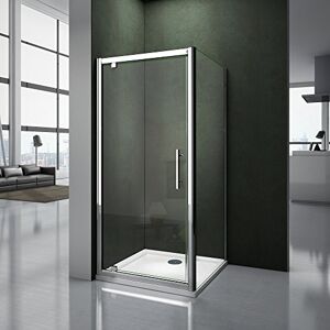 AICA Porte de douche 90x90x185 cm porte pivotante cabine de douche verre securit - Publicité