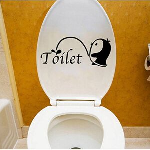 COMVIP Autocollant Pingouin pour Toilette Salle de Bain Stickers Décoratif Mural 28 * 12cm - Publicité