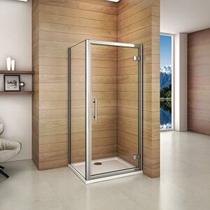 AICA Cabine de douche 100x90x185cm porte de pivotante avec une paroi de douche - Publicité