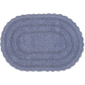 DII Crochet Collection Tapis de Bain réversible Petit Ovale 43,2 x 61 cm Bleu délavé - Publicité