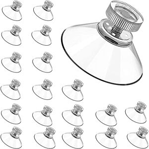 WSNDM Ventouse 32mm, 20PCS Ventouses Threads Stainless Steel, Ventouses avec écrou moleté Clair pour cuisine, verre, fenêtre de Voiture, Porte-Brosse à Dents, étagère de Douche, Porte-Savon, Camping - Publicité