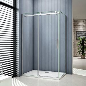 AICA Porte de douche coulissante 160x90x195cm cabine de douche verre anticalcaire paroi de douche - Publicité