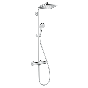 Hansgrohe Crometta E - Systeme de douche Showerpipe 240 1jet avec mitigeur thermostatique chrome 27271000-HG