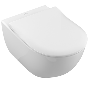 Villeroy & Boch Villeroy & Boch Subway 2.0 - Pack Cuvette suspendue a fond creux avec DirectFlush et SlimSeat blanc avec CeramicPlus 5614R2R1