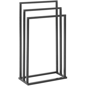 Beliani Porte-serviettes 45 x 84 cm noir et bois foncé