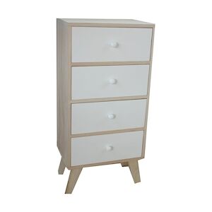 King Home Commode King Home 40x25x82h cm Naturel et blanc