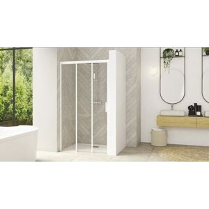 KINEDO Paroi de douche SMART DESIGN 3V coulissants 140 profilé blanc avec verre transparent gauche - KINEDO - PA90268BTNEG