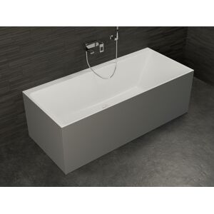 Baignoire semi-îlot Murale COBALT 170 Grise L. 170 x l. 75 cm,