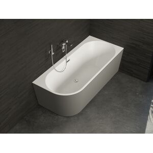 SPALINA Baignoire semi-îlot Murale CAPRI 180 DROITE Grise L.180 x l.81 cm,