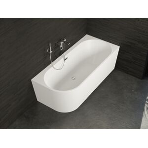 SPALINA Baignoire semi-îlot Murale CAPRI 180 Droite L. 180 x l. 81 cm,