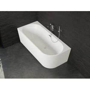 SPALINA Baignoire semi-îlot Murale CAPRI 160 Gauche L. 160 x l. 76 cm,