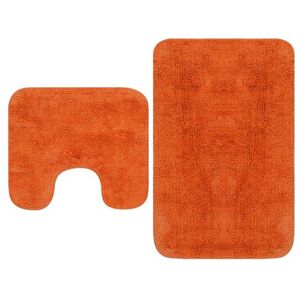 Non communiqué vidaXL Tapis de salle de bain 2 pcs Tissu Orange - Publicité