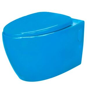 Non communiqué Toilette suspendu de couleur bleu Cuvette WC en céramique - Publicité