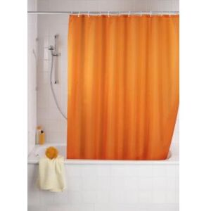 Wenko 20039100 rideau de douche en textile orange anti moisissure 180x200 cm Orange - Publicité