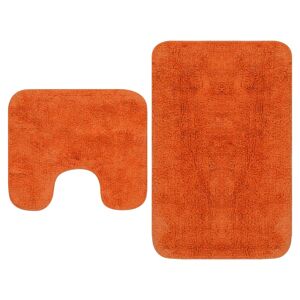 133235 vidaXL Tapis de salle de bain 2 pcs Tissu Orange - Publicité