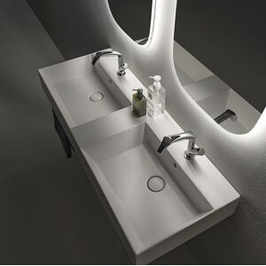 Ceramica Flaminia Lavabo Applight 120x47 à poser ou suspendu  - Con 6 Fori Rubinetteria - Senza Po