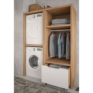 LEGNOBAGNO Colonne ouverte pour lave-linge et sèche-linge 135 cm - Mandarino Opaco