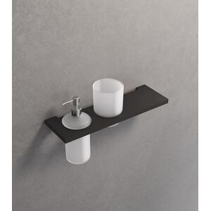 Novellini Frame ÉTAGÈRE AVEC EMPLACEMENT POUR VERRE ET DISTRIBUTEUR - Noir mat - cm 45 - Publicité