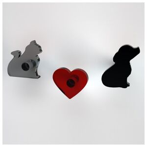 Petrozzi Love 3 Cintres avec Aimant en Plexiglas 16 Couleurs - Grigio Fume' - Rosso - Bia