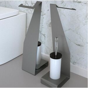 Petrozzi Porte-rouleau de papier toilette et brosse de toilette Freccia en Acier satine -